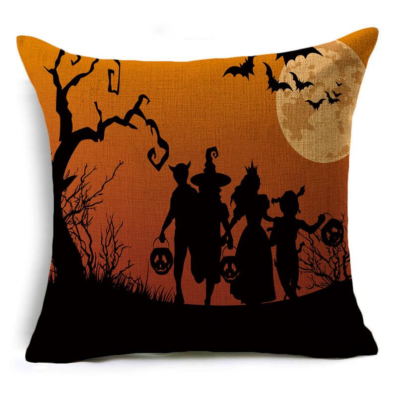Halloween Theme Moon Night Series Pillowcase Dark Wind Sofa Cushion Cover Holiday Gift 40*40cm/45*45cm/50*50cm