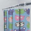 Kawaii Animal Pattern Shower Curtain Bright Colors Decorative Home Bathroom Accessories Blue With Bears Frogs Size: 180Cm X 245C