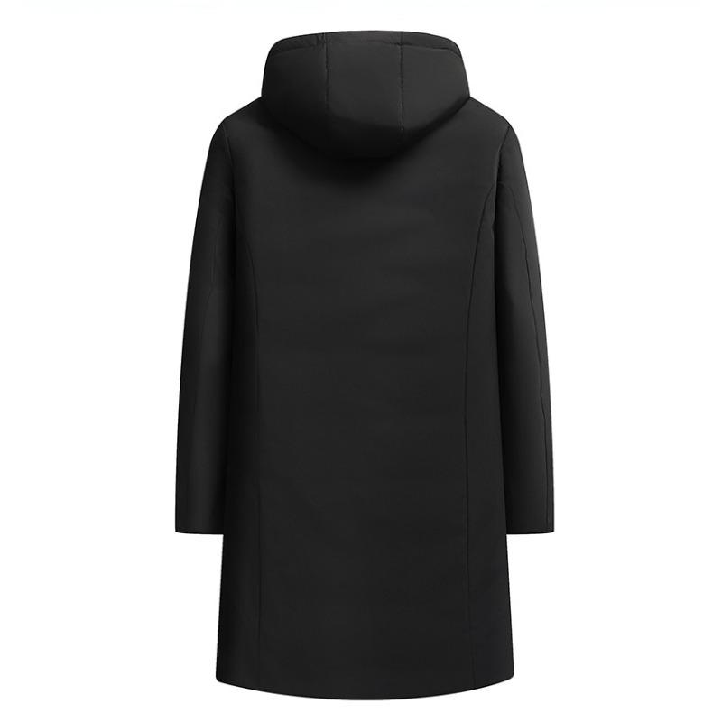 

Удлиненное теплое пальто выше колена и утолщенное ветрозащитное хлопковое пальто для мужского делового повседневного стиля, удобная куртка 5XL