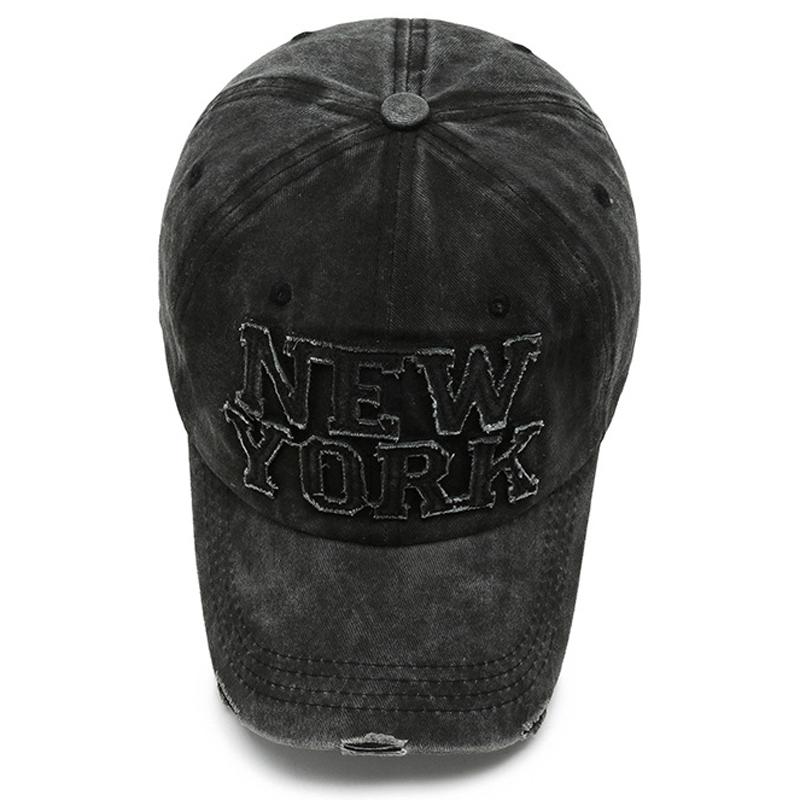Baseball Hat Korean Y2K Girl Peaked Cap Hip Hop Holes Letter Duck Tongue Cap Women Long Brim Visors Cotton Casual Bonnet