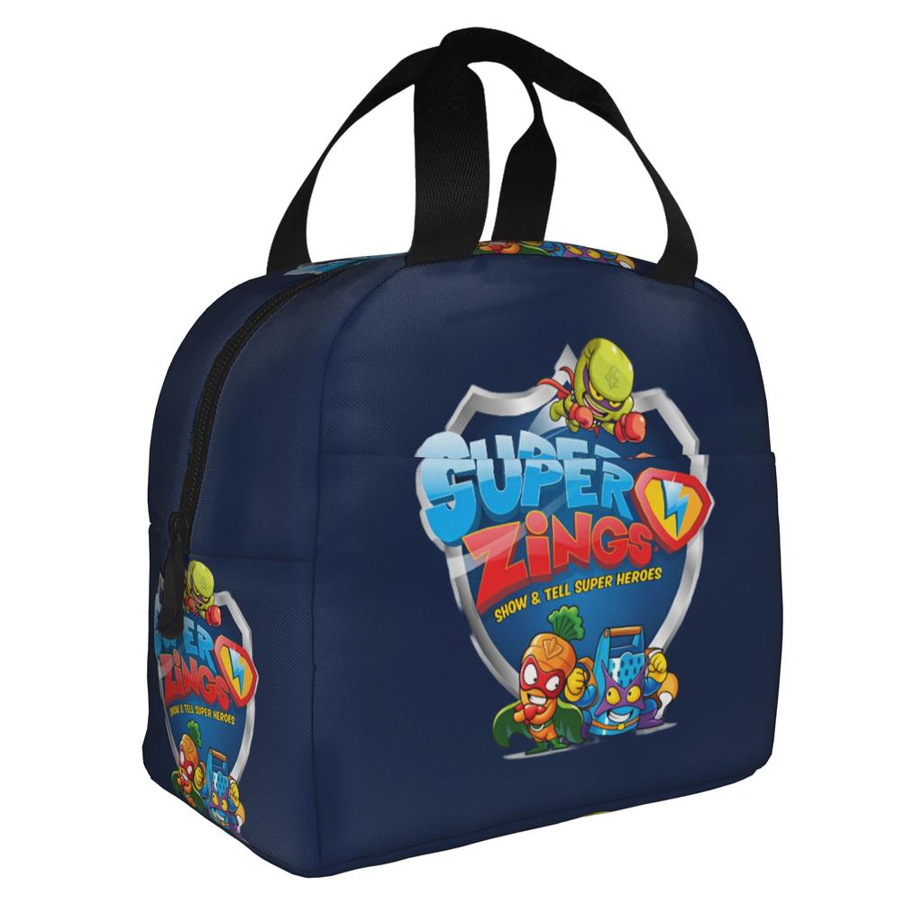Custom S-Super Z-Zings Cartoon Insulated Lunch Bag for Camping Travel Game Waterproof Thermal Cooler Lunch Box Women Men