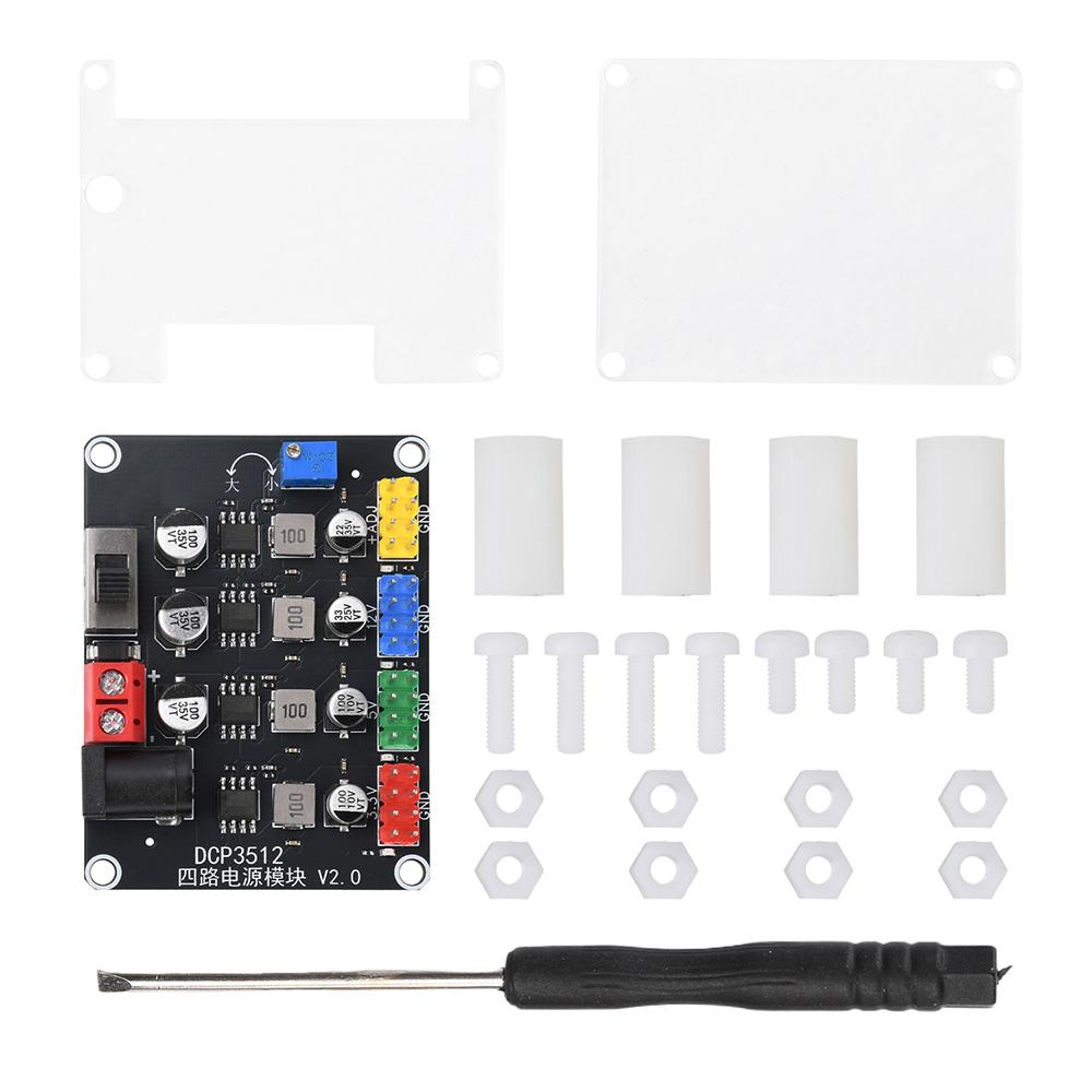 DCP3512 Adjustable Buck Power Module DC 6V-30V Input 0.9V-29.6V Output 4-Channel 3.5A for Embedded Development Device Supply