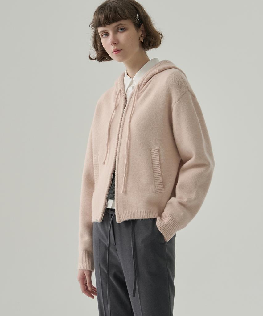 Deuloupisumeon Lottie Two-Way Knit Zip-Up Hoodie [M.Grey]