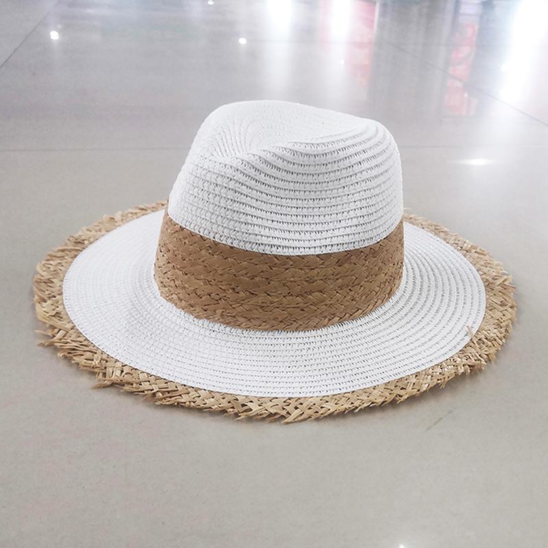 Summer Women's Sun Hat Men Wide Side Jazz Cap Tassel Fashion Floppy Foldable Ladies Straw Beach Hat Seaside Holiday