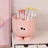 Pen Holder Cartoon Design Macaron Color Desk Organizer Large-capacity Partitioned Desk Caddy Home Office School Decor
