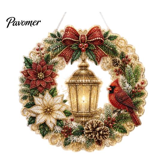 Living Room Holiday Decor Christmas Faux Pearl Art Hanging Ornament Kit, Acrylic Glowing Gift Ideas for Tree Window, DIY Festive Pendant Home Party