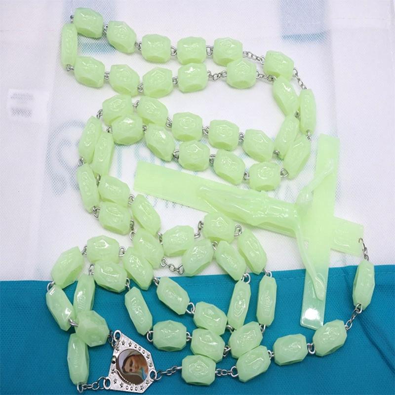 Rosary Beads Pendant Necklace Party Decorative Accessories Lightweight Glowing Necklace Women Pendant Necklaces