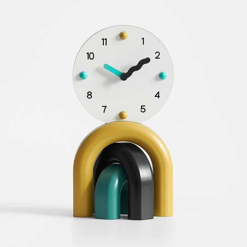 Minimalist Creative Table Clock, Decorative Ornament for Living Room TV Cabinet Entryway