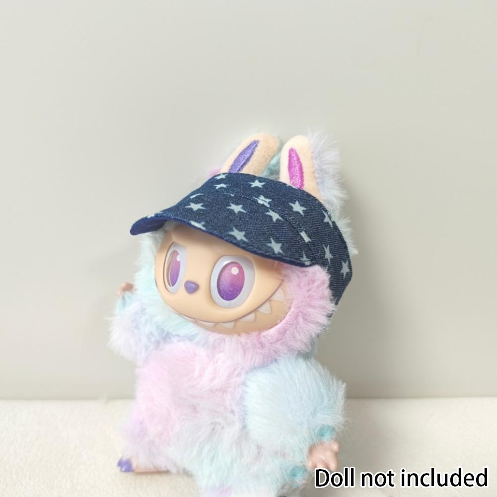 Doll Cap for Dollhouse Miniature 17cm Labubu Color Match Hat Kawaii Cute Doll Accessories Kids Girls Toys