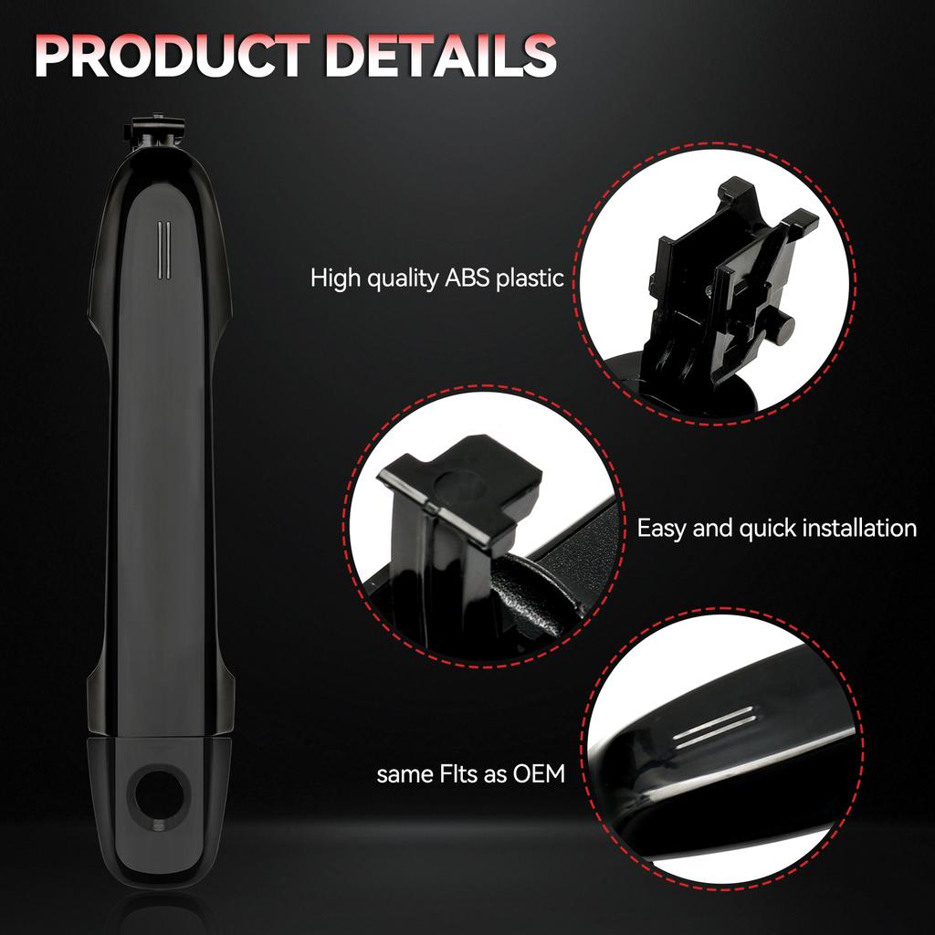 1 stk Svart Ytre Dørhåndtak Foran Venstre Førerside For Toyota Camry 2012 2013 2014 2015 2016 2017 Årsmodell Erstatter 6921106090