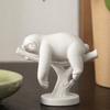 3D Printed Mini Sloth Figurines, Pure White Cute Sloth Lying on Branch with Delicate Hair Texture, Small Desktop Decoration for Home Office