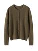 Round Neck Hollow Cashmere Cardigan - 2026 Autumn Women's Elegant Single-Breasted Versatile Warm Outerwear