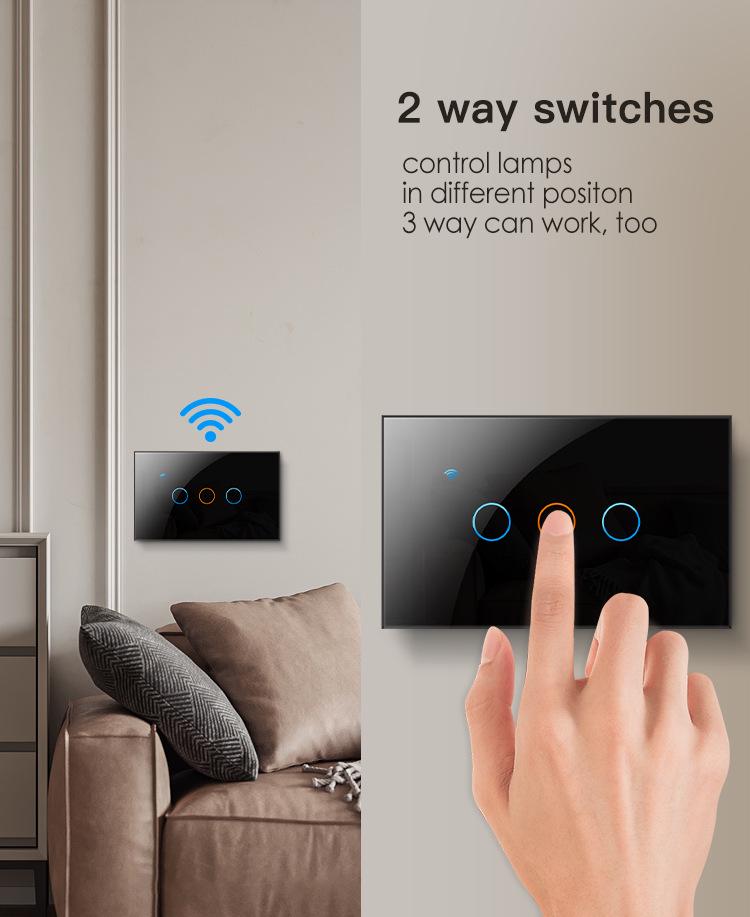 Graffiti Smart Voice-Controlled WiFi Touch Switch Panel, Alexa-Compatible, US Specifications