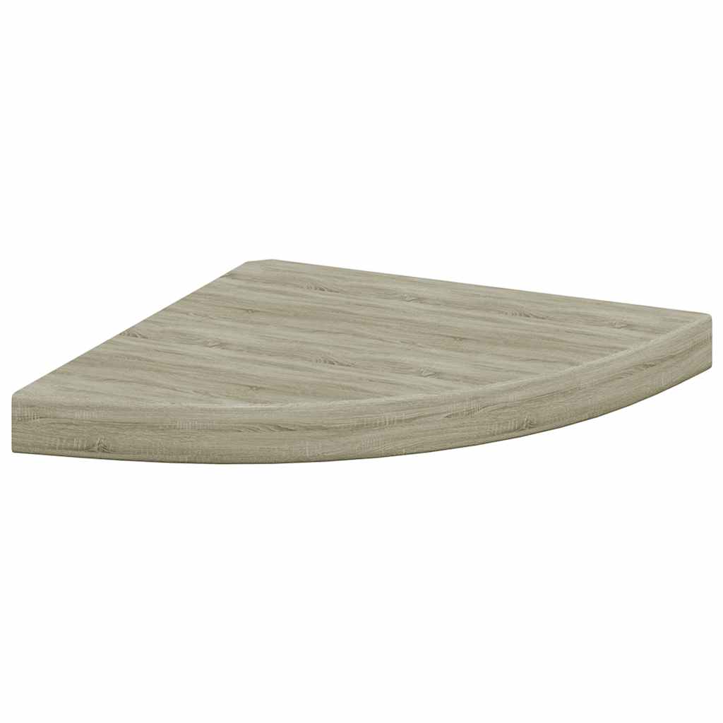 Corner Floating Shelves Set of 2 Oak Effect 35 X 35 X 3.8 Cm MDF