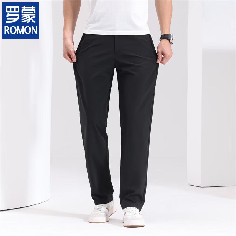 ROMON Men s Lightweight Straight-Leg Casual Business Pants M