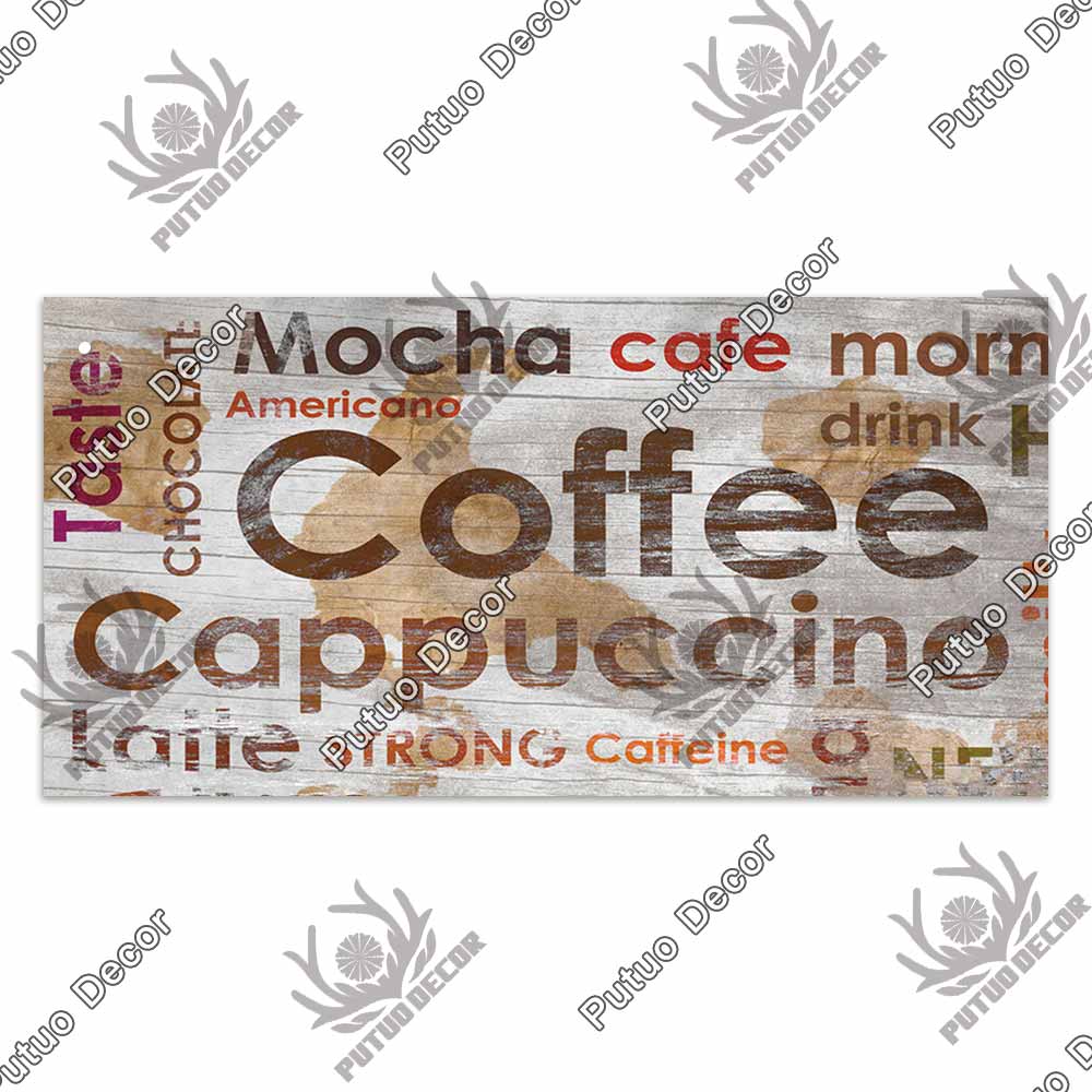 Coffee Metal Hanging Signs Decorative Plaques Door Aluminum Plaque In Home Decor Cafe Kitchen Hanging Home Decor