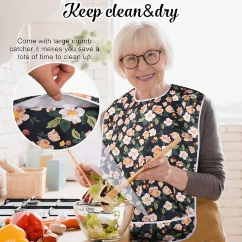 Oil Proof Adult Bibs Washable Elderly Bib Dirty Resistant Mealtime Bib Elderly Care