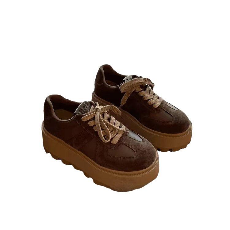 Versiune coreeană pantofi unici muffin cu talpă groasă ușori pentru femei toamnă 2025 nou la modă talpă moale versatil casual cu înălțare pantofi de bord val