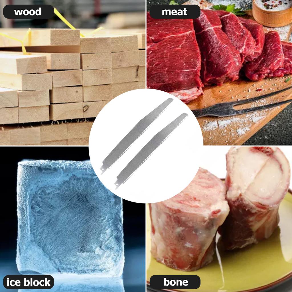 1/2/4pcs Reciprocating Saw Blade Stainless Steel Unpainted Meat Saw Blade High Strength Sharp Saw Blade for Cutting Froz