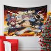 Anime Team In Fiery Action Background Pattern Wall Hanging Tapestry Decorative Tapestry Home Decor for Bedroom and Living Room