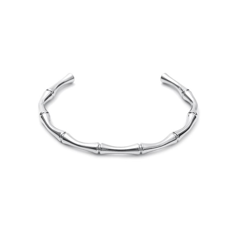 

Korean version of fashion smooth bamboo bracelet titanium steel men s simple couple bracelet ins cold wind K gold bracelet