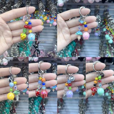 Colorful Strawberry Mushroom Beaded Phone and Bag Lanyard - Trendy Women's Style