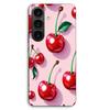 Etui na telefon - MANIACASE - Samsung Galaxy S26 Plus - Czerwona wiśnia na różowym tle - Silikon TPU - Miękkie