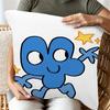 1Pc Bfdi Cute Chibi Printed Pillowcase, Zippered Decorative Cushion Cover (Only Cover), Machine Washable, Modern Home Decor For