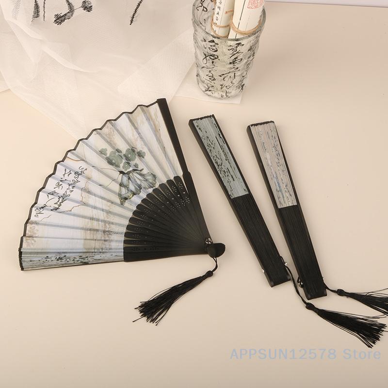 Ventaglio Pieghevole Stile Retro Femminile Motivo Giapponese Retro Artigianato in Tessuto Regalo Ornamento Decorazione Casa Ventaglio a Mano per Danza