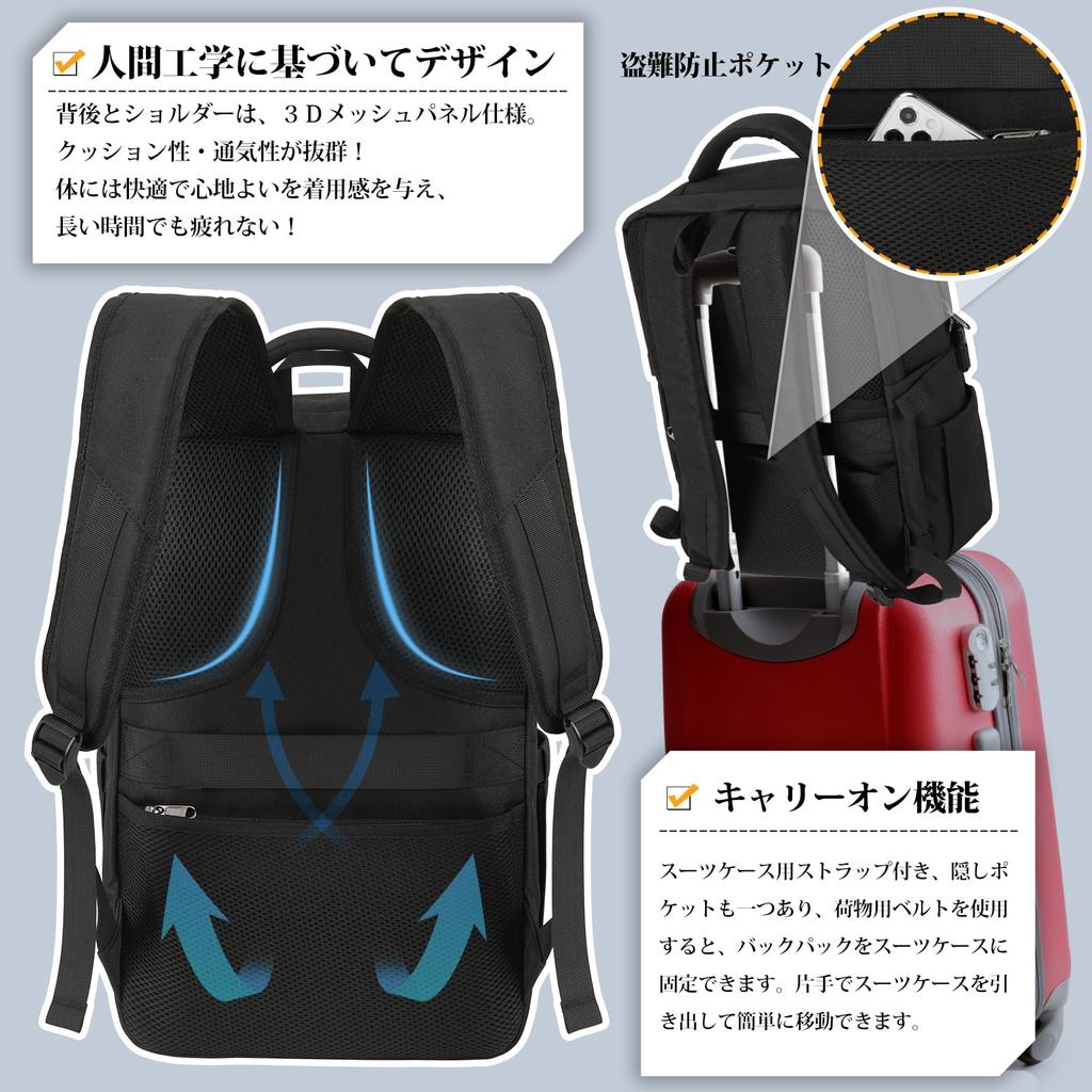 Business YKK Zipper Large A4 Water Multiple Storage For Business Outdoor Black [NEWHEY] Backpack, Men's Backpack, Rucksack, Capacity, Storage,