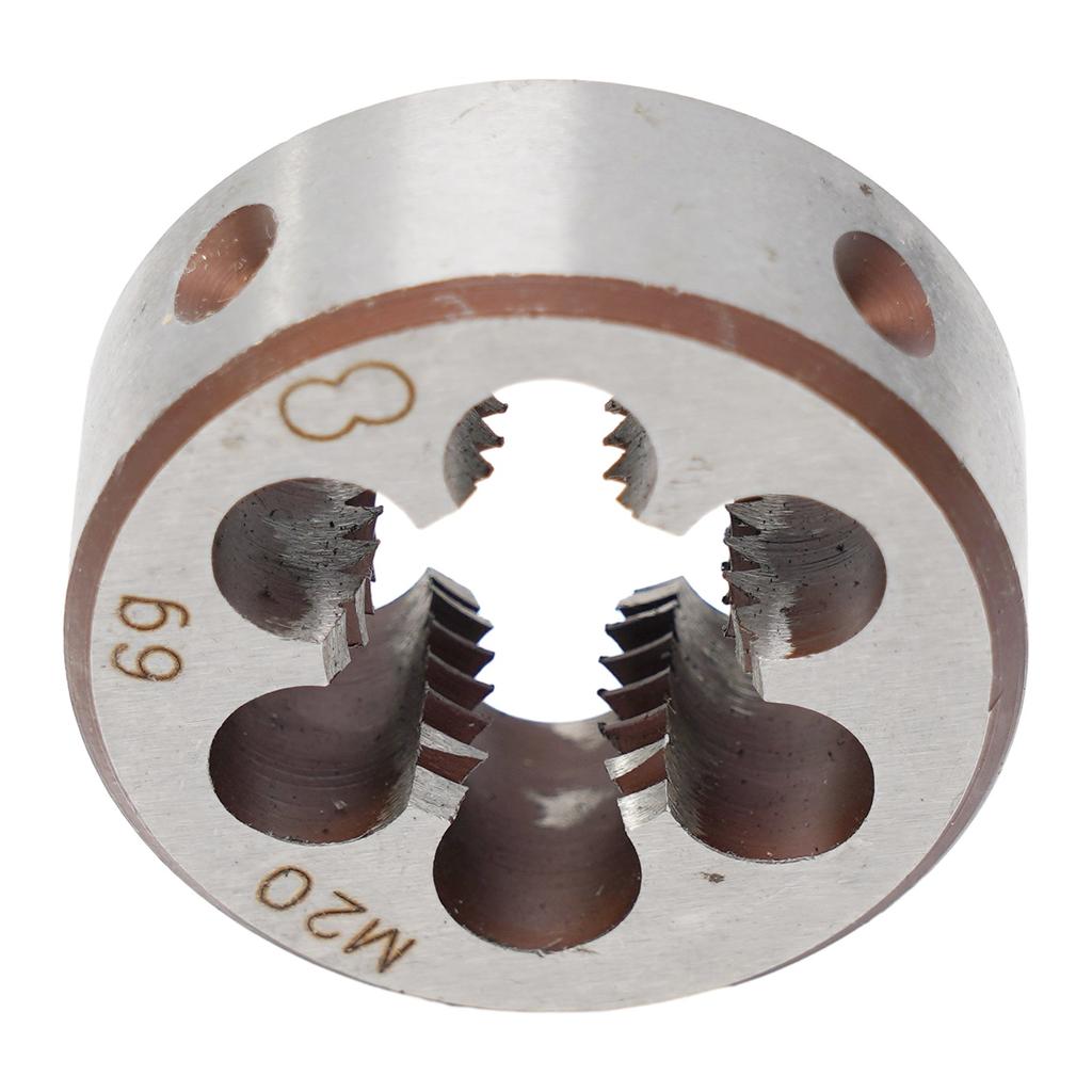 HSS M20 x 2,5 mm kuželový a zástrčkový závitník a M20 x 2,5 mm matricový metrický závit pravý
