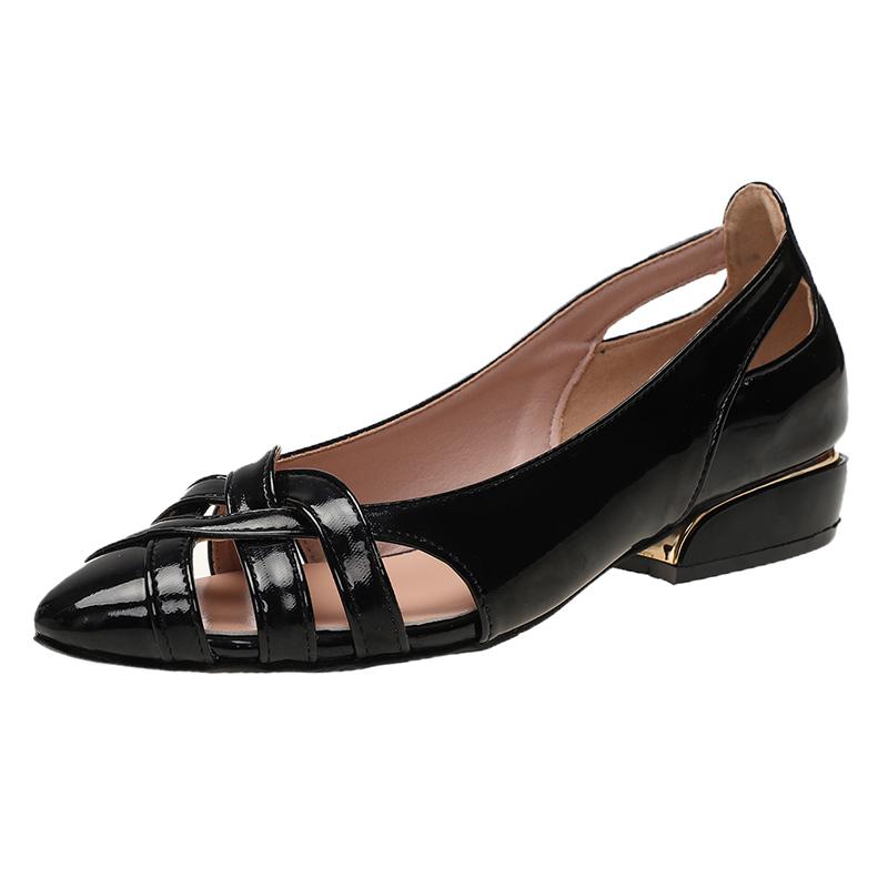 Chaussures d'été tendance grande taille 35-42 pour femmes, chaussures plates tissées à enfiler, chaussures bateau découpées, mocassins à talons bas et bout pointu