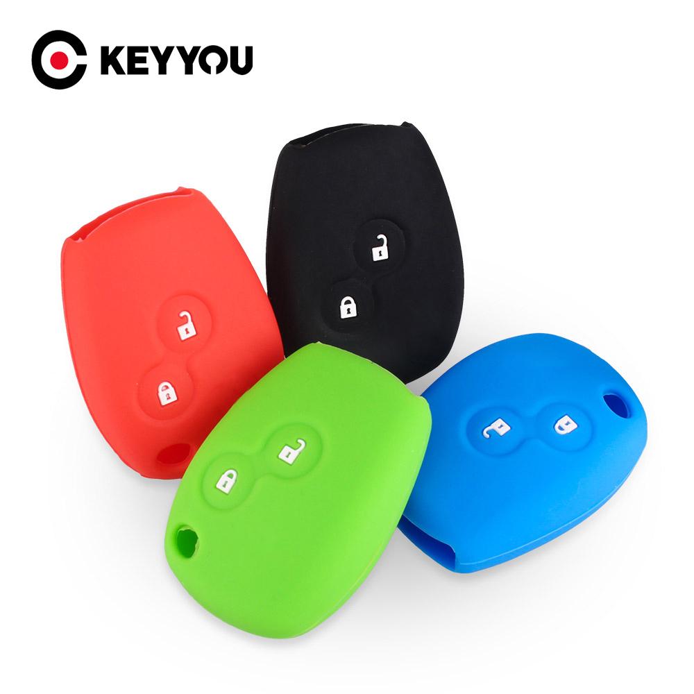 Silicone Car Key Case Cover 2 Buttons For Renault Kangoo Dacia Scenic Megane Sandero Captur Twingo Modus