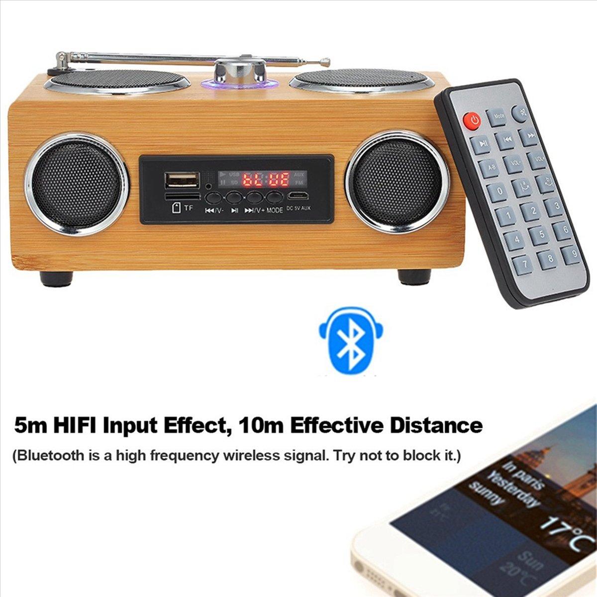 

Wireless Wooden Retro Speaker Radio Subwoofer Home Sound Column Bluetooth Music Center Support USB/TF/FM China Mainland