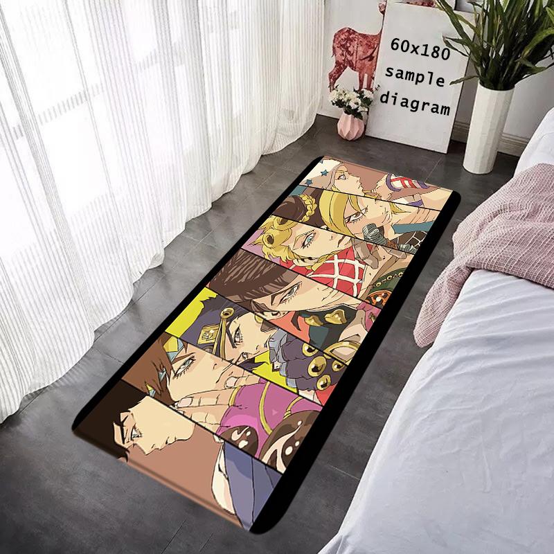 Doormat Flannel Floor Mat Indoor Foot Rug Jojo Bizarre Adventure Fluffy Bedside Mats Kitchen Corridor Carpet Ideal Balcony Decor