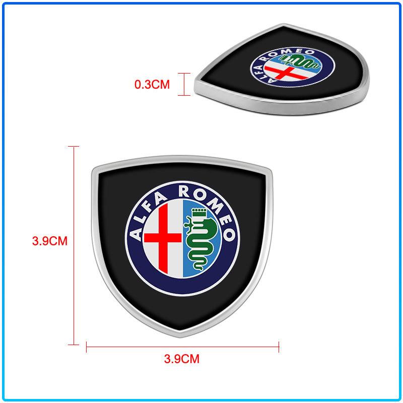 1Pcs 3D Metal Auto Door Shield Emblem Car Body Badge Sticker Styling For Alfa Romeo 147 159 Giulietta Giulia Mito Spider Alpha Nheadrest