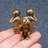 Solid Brass Three Wise Monkeys Feng Shui Ornament Paperweight Tea Pet