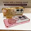 KEYSION Shockproof Plating Phone Case for Redmi Note 13 Pro 4G 13 5G Glitter Jewelled Swan Kickstand Cover for POCO X6 Pro M6 Pro