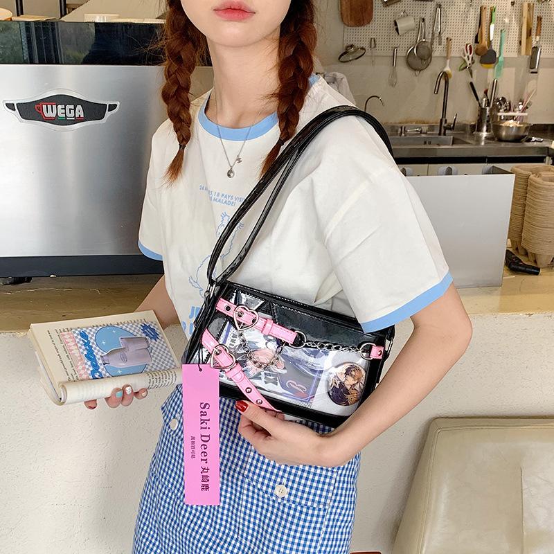 Original new two-dimensional yuan tide play Spice Girl shoulder messenger women's bag animation underarm bag small square bag