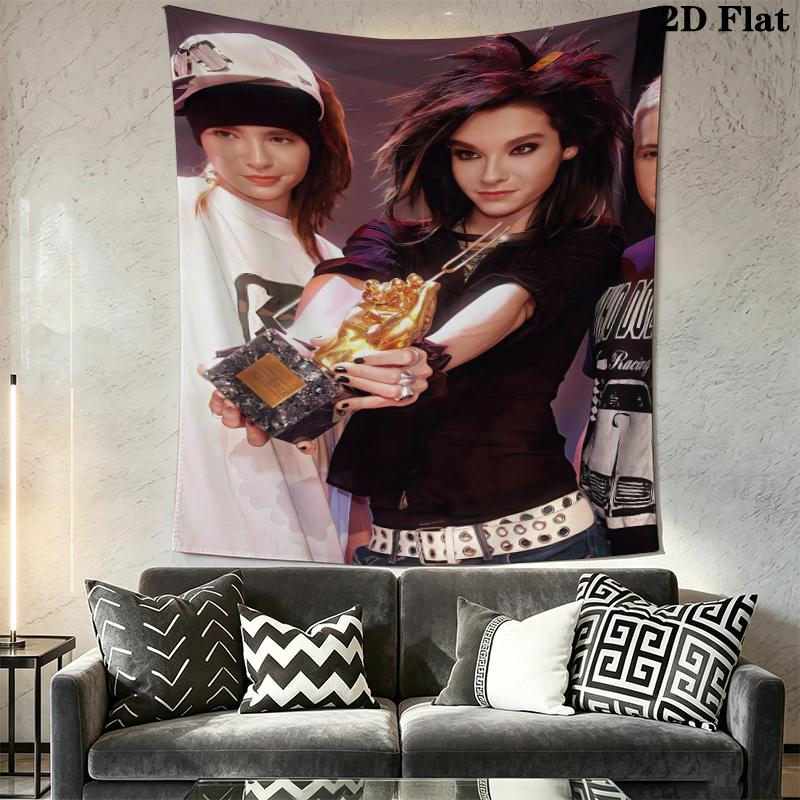 Bill Kaulitz E Tom Kaulitz Wall Tapestry Aesthetic Wall Hanging Printed Fabric Blanket Decorative Tapestries for Bedroom Living Room Home Decor