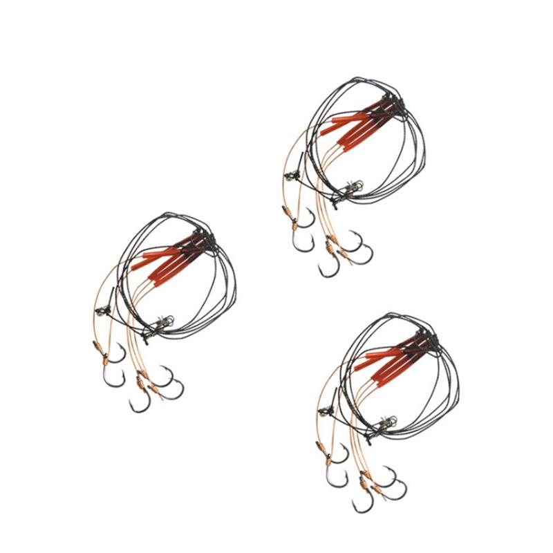 1 Bag String Fishing Hooks with 5 Small High Carbon Steel Single Hooks 3#-13# Steel Rigs Swivel Fishhooks Lure Baits Tackle