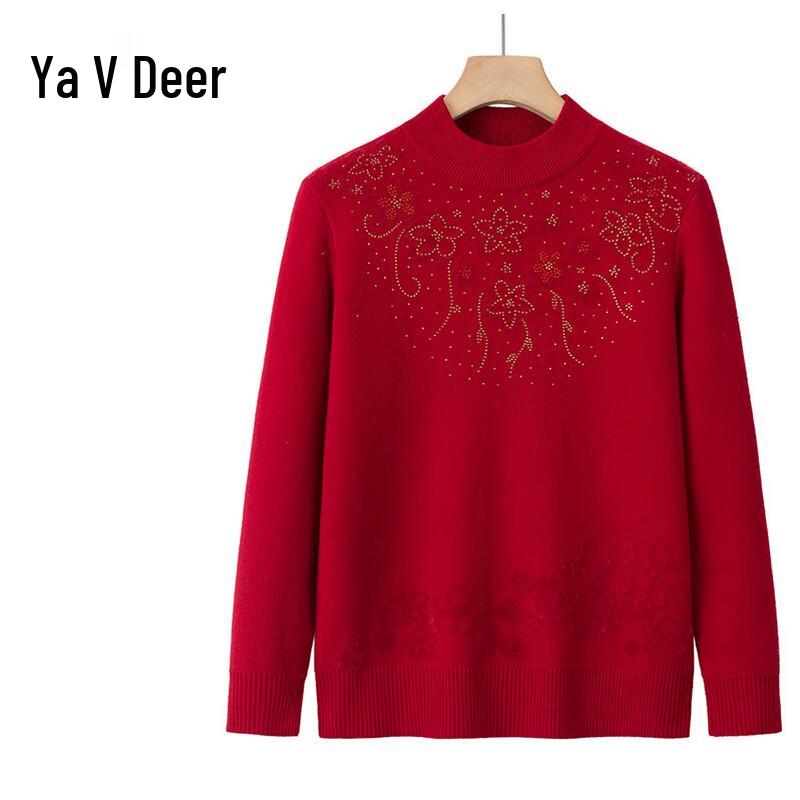 Yalu Women s Warm Embroidered Knit Sweater XL