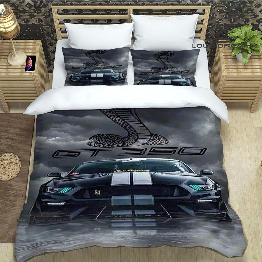 3D M-Mustang logo samochodu Pościel wykwintny zestaw pościeli poszewka na kołdrę zestaw kołdry pościel luksusowy prezent urodzinowy
