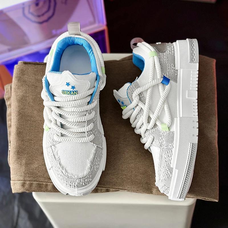 2024 Nowe męskie sznurowane buty do biegania z niskim stanem, oddychające i wygodne, uniwersalne, codzienne, płócienne, spersonalizowane buty sportowe