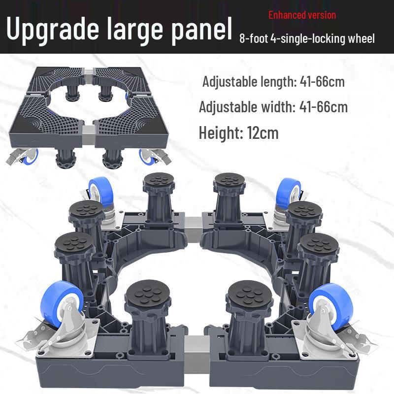 Grauer Verstellbarer Mobiler Waschmaschinenständer mit Rädern und Bremsen