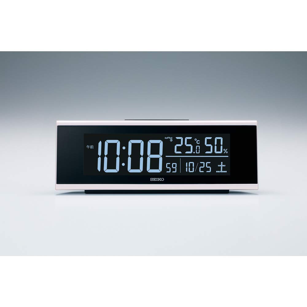 Seiko Uhr Tischuhr Wecker Radio Digital AC Farb-LCD Serie C3 Weiß Gehäuse xx cm DL307W Größe 6,3 17,4 4,6