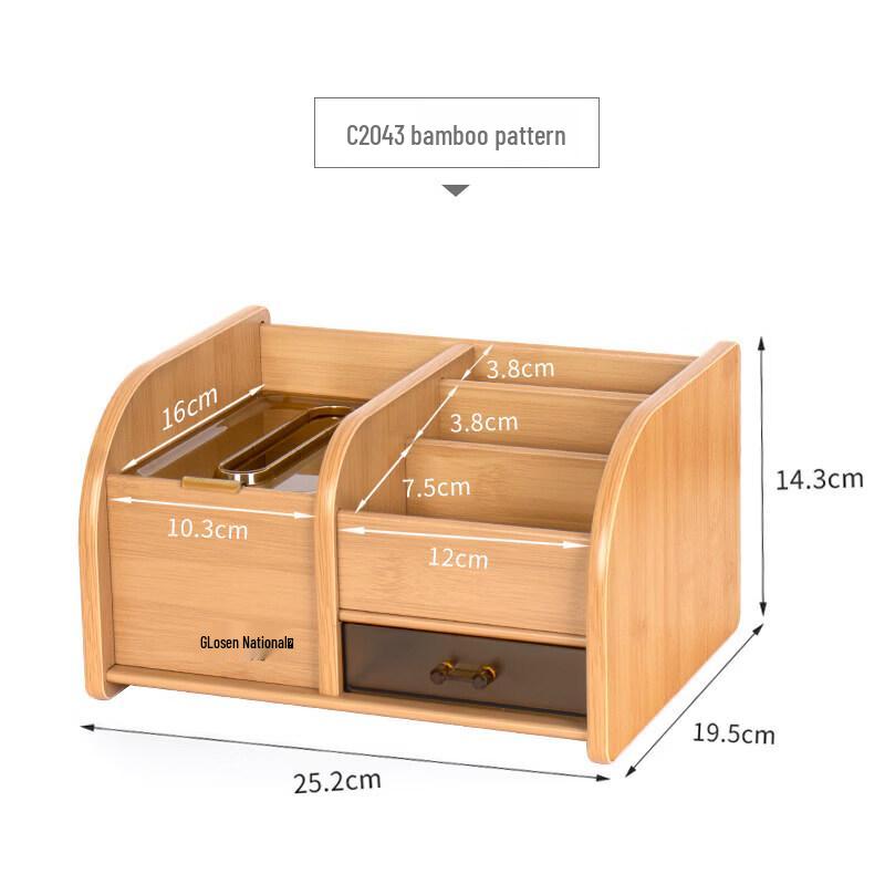 LIEI Multifunctional Wooden Tissue Box with Remote Storage