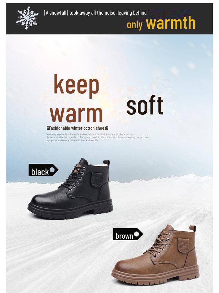 2024 Herbst/Winter Herren Big Head Baumwolle Schneestiefel mit Samtfutter - Warme Martin Arbeitsstiefel