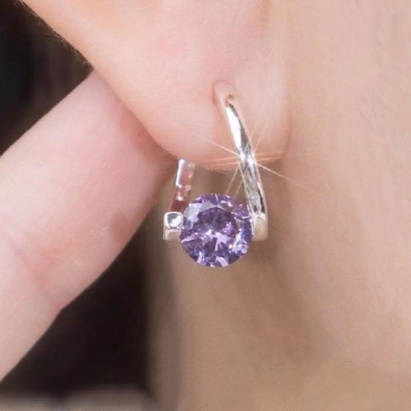 

Пряжка для ушей из геометрического микро-циркония с нишевым дизайном, модный и изысканный темперамент, простые и универсальные женские серьги