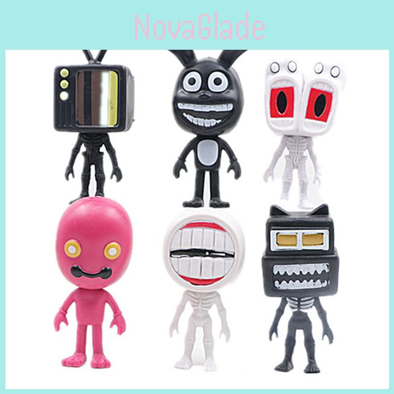 Cute Pvc Siren Head Models 6 Pcs Big Head Siren Tv Hand Ornaments